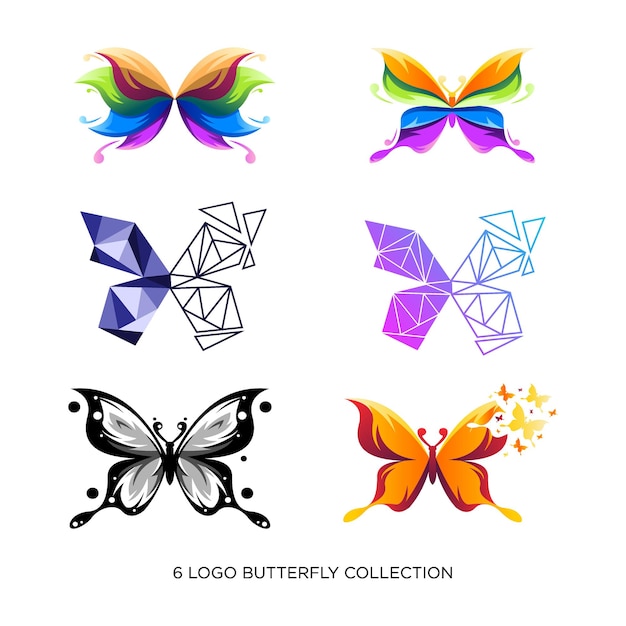 Conception Abstraite De Logo De Collection De Papillon