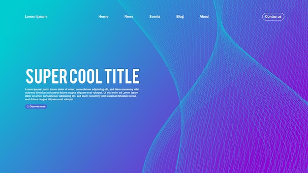 Conception abstraite de la page de destination Modèle pour site Web ou application Vague minimale abstraite colorée