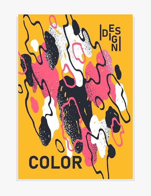 Vecteur conception abstraite de vecteur de brochure artistique avec des éléments dessinés à la main, couverture élégante d'abstraction d'art coloré pour un magazine de livres ou un dépliant, un dépliant ou un modèle d'affiche publicitaire.