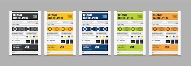 Conception D'affiche A4 Brand Guidelines, Modèle De Directives De Marque Eps 10