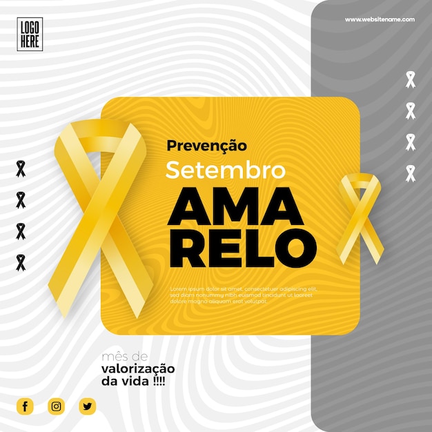 Conception D'affiche De Campagne Sociale Pour Setembro Amarelo En Portugais