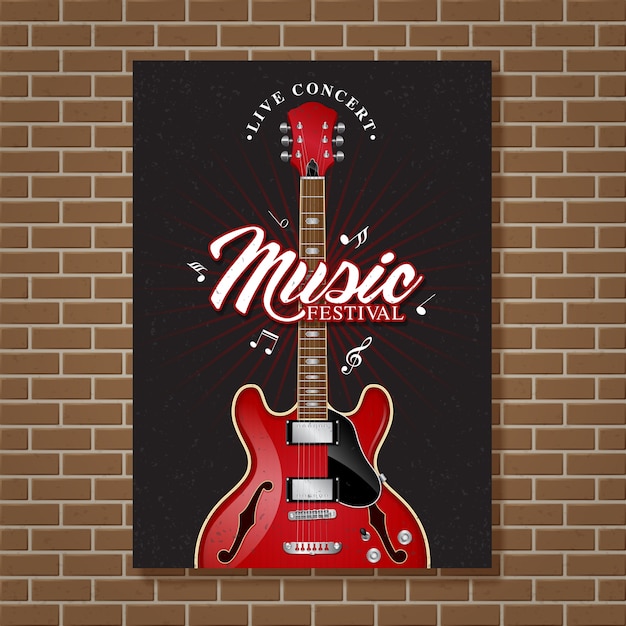 Conception D'affiche Du Festival De Musique Jazz De Guitare