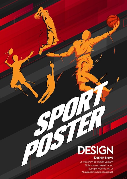 conception d'affiche d'éléments sportifs