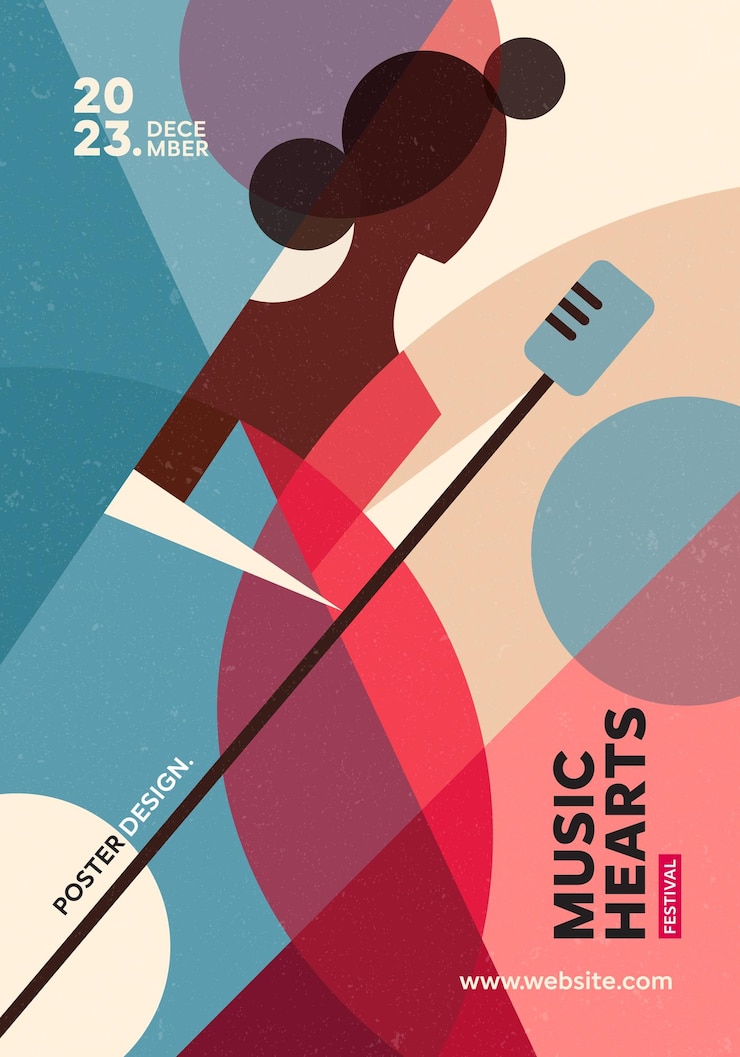 Vecteur conception d'affiche de festival de musique