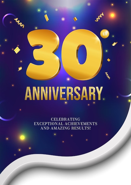 Conception d'affiche de flyer de célébration d'anniversaire 30 ans