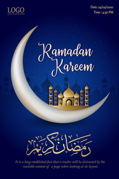 Vecteur conception d'affiche islamique ramadan kareem