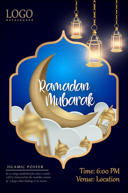 Vecteur conception d'affiche islamique ramadan kareem