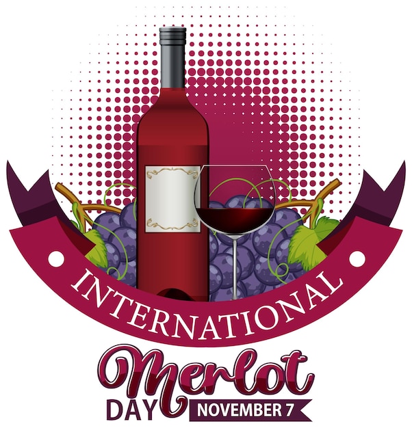 Conception d'affiche de la journée internationale du merlot
