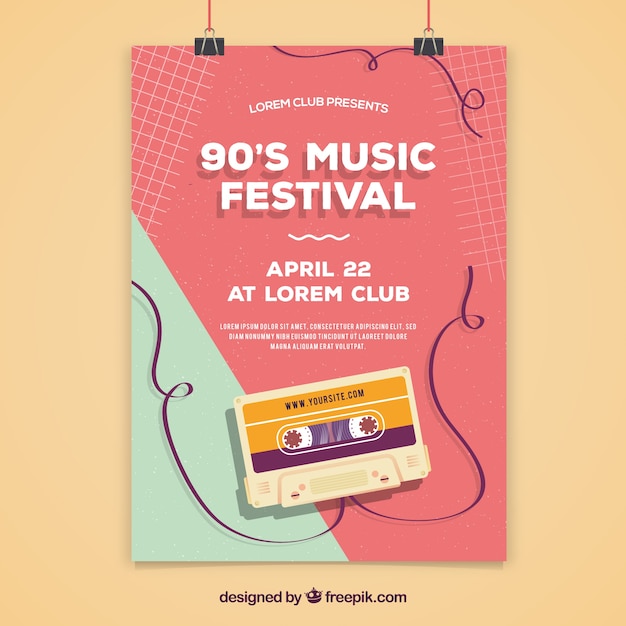 Conception D'affiche Pour Le Festival De Musique Des Années 90