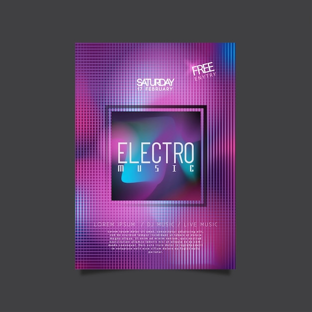 Conception d&#39;affiche pour la fête de la musique electro