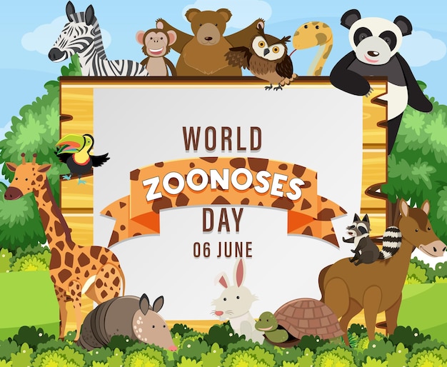 Conception D'affiche Pour La Journée Mondiale Des Zoonoses