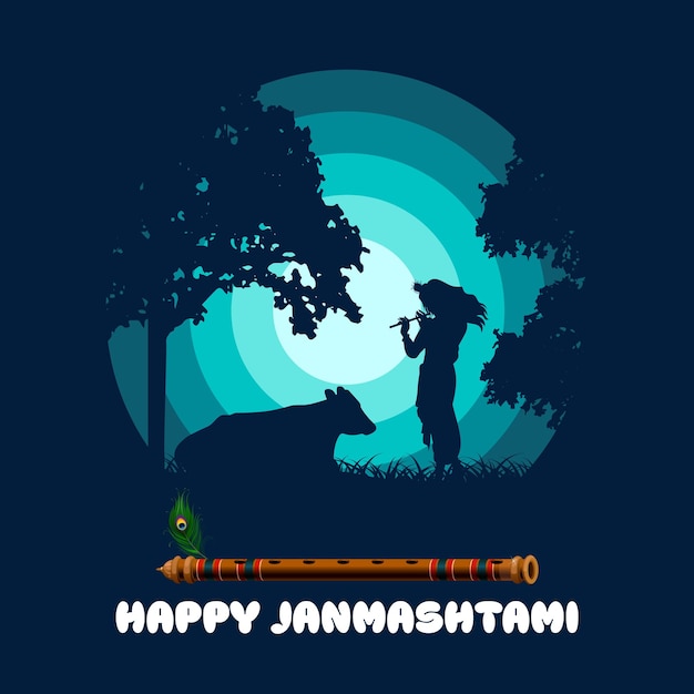 Conception d'une affiche vectorielle pour le joyeux Janmashtami