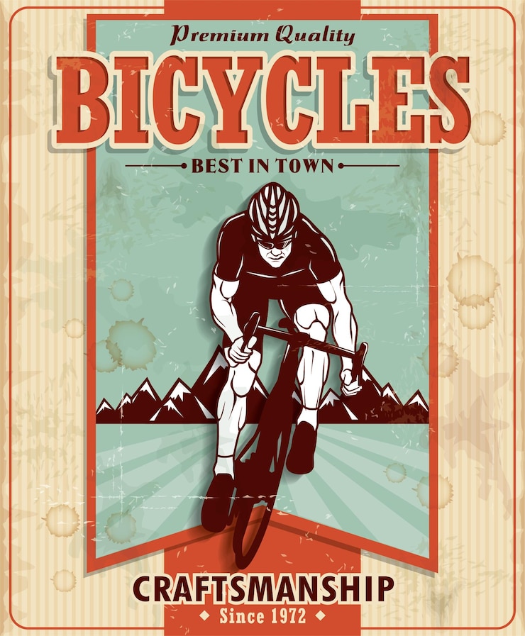Vecteur conception d'affiche de vélos vintage