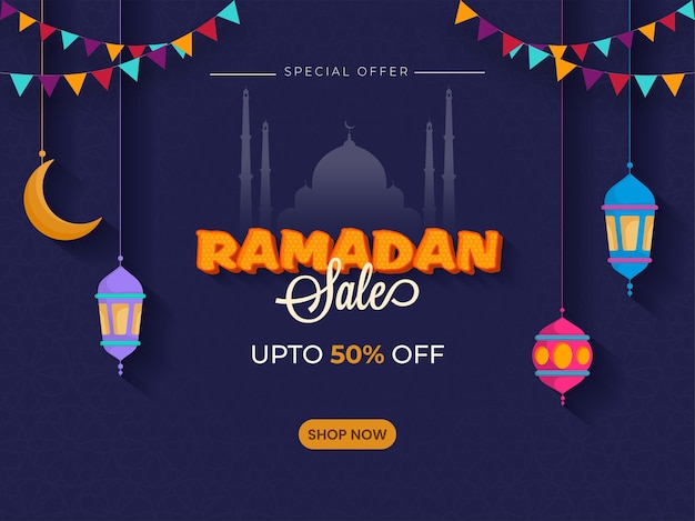 Conception D'affiche De Vente Ramadan Avec Une Offre De Réduction De 50%