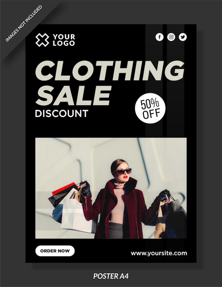 Vecteur conception d'affiche de vente de vêtements