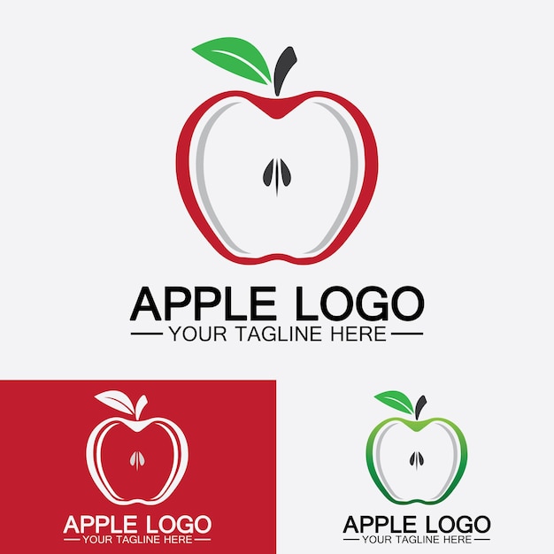 Vecteur conception d'aliments sains pour les fruits du logo applemodèle vectoriel d'inspiration pour la conception du logo apple