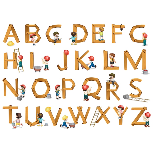 La Conception De L'alphabet En Bois