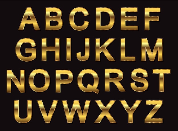 Vecteur conception de l'alphabet d'or