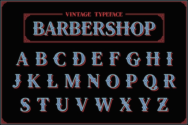 Conception d'alphabet de salon de coiffure