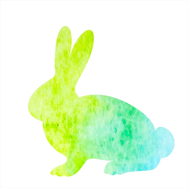 Conception Aquarelle De Lapin Lièvre Silhouette