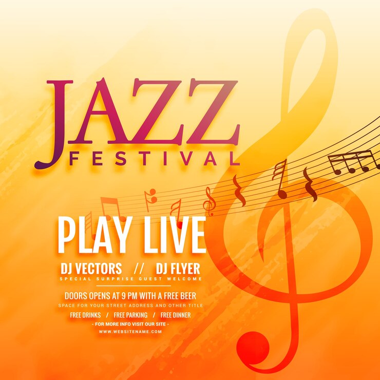 Vecteur conception d&#39;arrière-plan d&#39;affiche de l&#39;événement musical flyer
