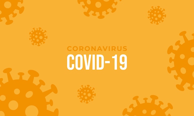 Conception D'arrière-plan Coronavirus Ou Covid-19, Style Plat Et Moderne De Couleur Jaune. Illustration Vectorielle Eps10