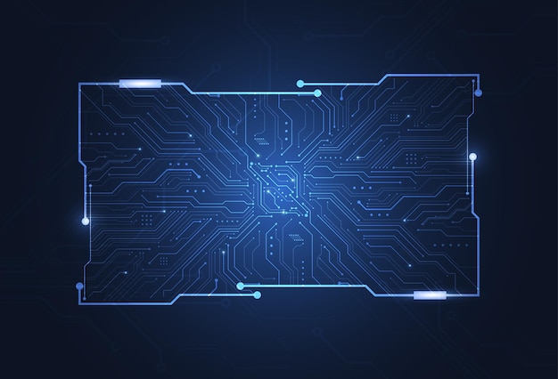 Conception d'arrière-plan futuriste de la technologie cybernétique. Circuit imprimé numérique abstrait. Illustration vectorielle