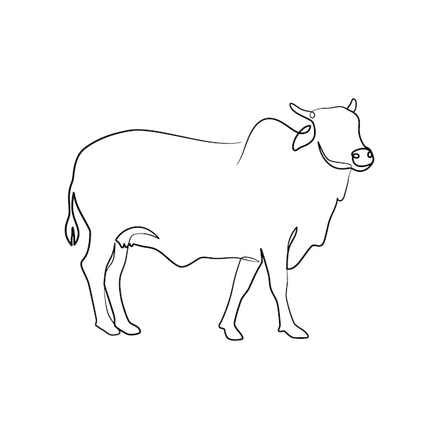 Conception D'art En Ligne Continue De Vache