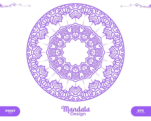 Vecteur conception d'art de luxe mandala