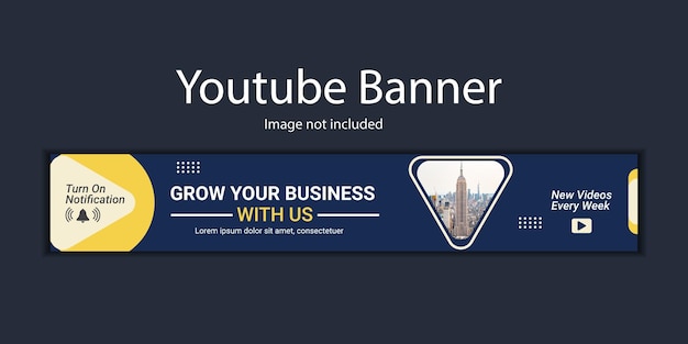 Conception artistique de la chaîne de couverture Youtube pour une agence commerciale