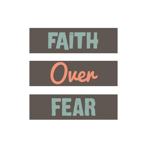 Conception d'autocollant de citation de foi sur la peur