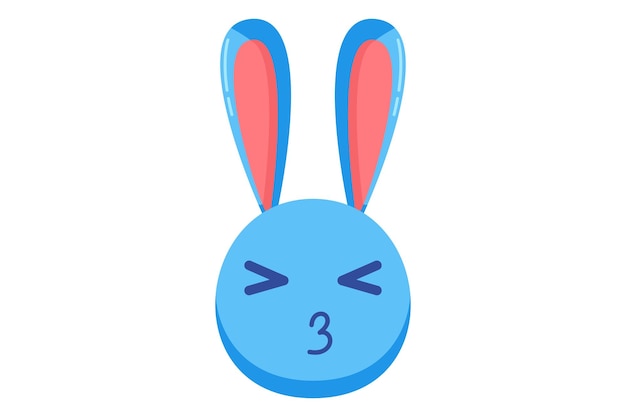 Conception d'autocollant avec l'expression d'un lapin mignon