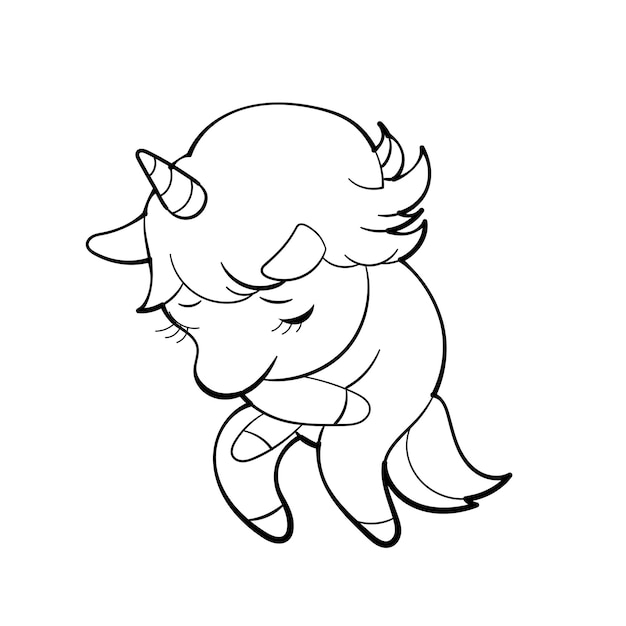 Vecteur conception d'autocollant de vecteur de licorne mignon personnage de dessin animé de poney conception d'emoji de licorne kawaii