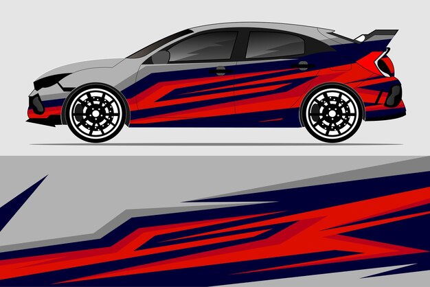 conception d'autocollant vectoriel conception de kit de fond de course de ligne abstraite graphique pour voiture de course de véhicule