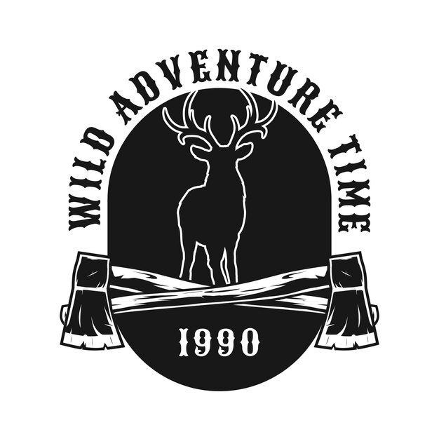 Vecteur conception de badge de temps d'aventure sauvage