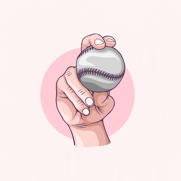 Conception d'une balle de baseball à la main