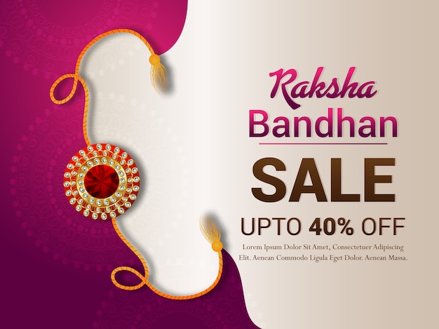 Vecteur conception de bandhan raksha heureux avec bannière de vente