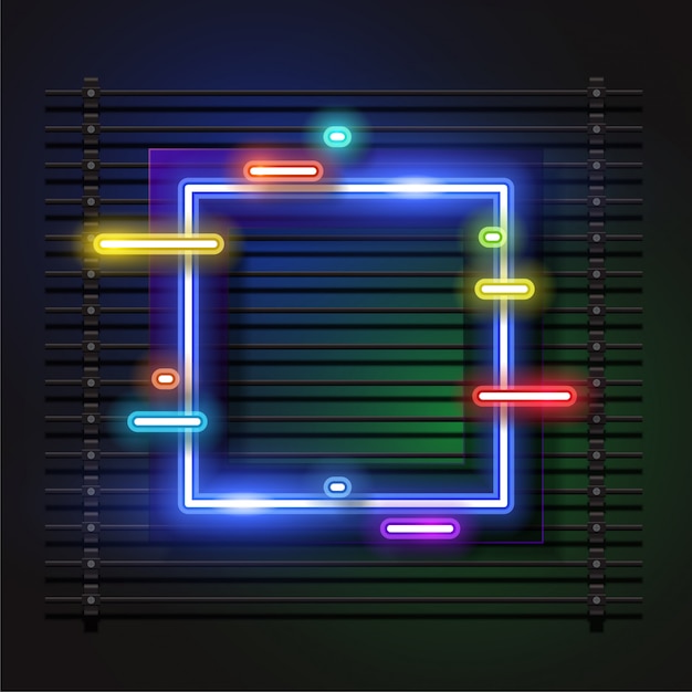 Conception De Bannière De Cadre Carré. Effet Néon