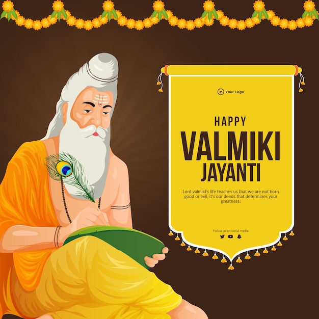 Conception De Bannière Créative Du Modèle Heureux Valmiki Jayanti