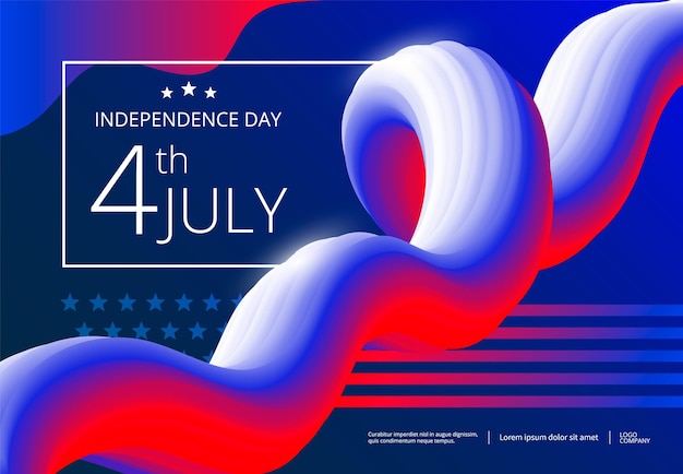 Conception de la bannière du jour de l'indépendance des États-Unis Affiche moderne du 4 juillet