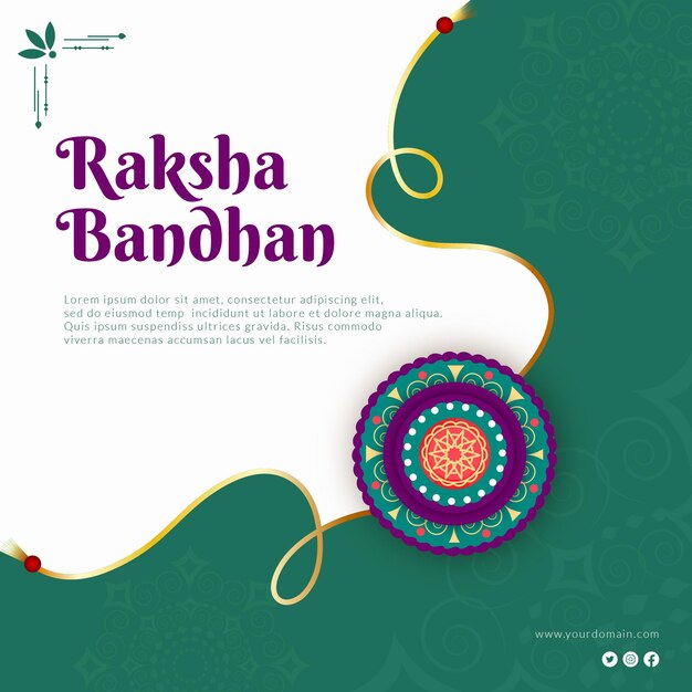 Conception De Bannière Du Modèle De Festival Indien Raksha Bandhan