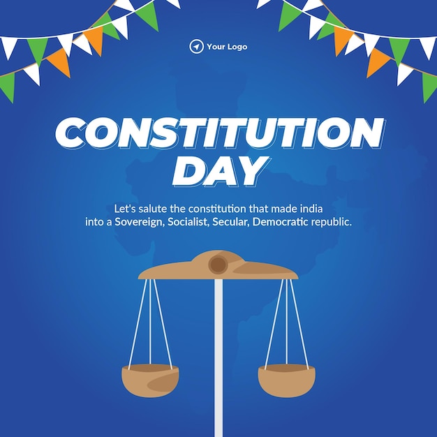 Conception de bannière du modèle Happy Constitution Day of India