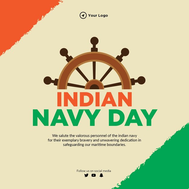 Conception De Bannière Du Modèle De La Journée De La Marine Indienne