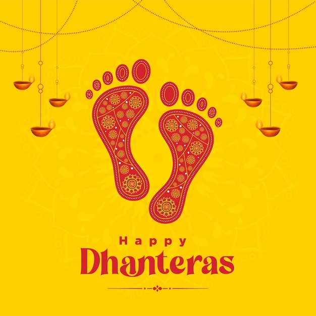 Conception De Bannière Du Modèle De Joyeux Festival Indien Dhanteras