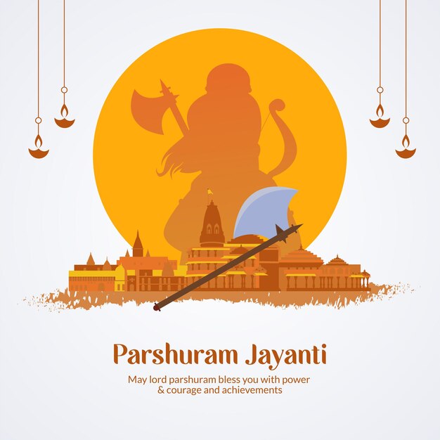 Conception De Bannière Du Modèle De Style De Dessin Animé Du Festival Hindou Parshuram Jayanti