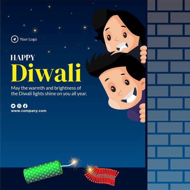 Conception De Bannière élégante Du Modèle De Festival Indien Diwali Heureux