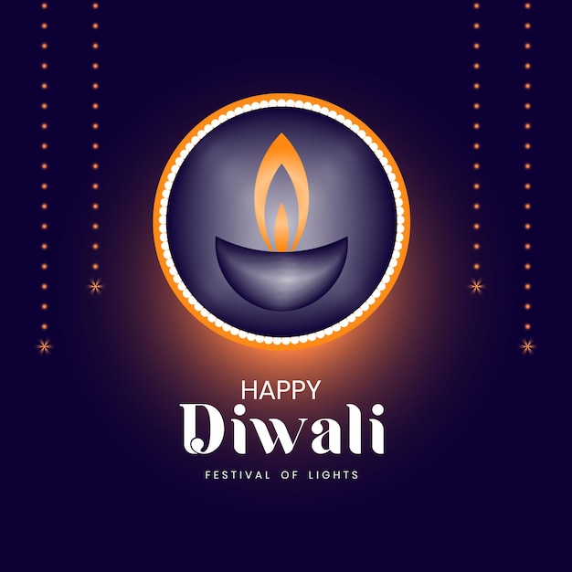 Conception De Bannière élégante De Vecteur De Modèle De Festival Indien Joyeux Diwali