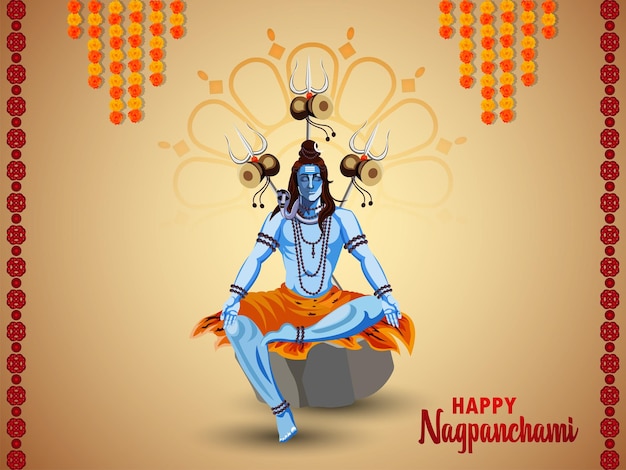 Conception de bannière de festival hindou naag panchami