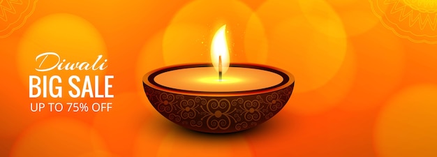 Conception De Bannière Happy Diwali Grande Vente