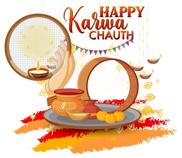 Conception de bannière heureuse Karva Chauth